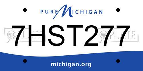 7HST277 Michigan License Plate