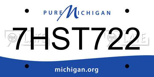 7HST722 Michigan License Plate