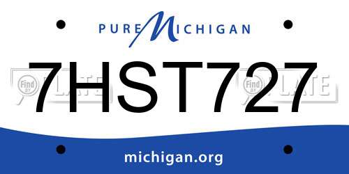 7HST727 Michigan License Plate