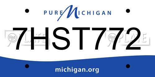 7HST772 Michigan License Plate