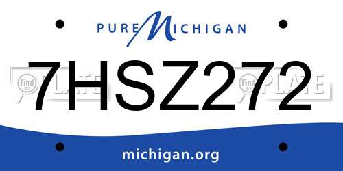 7HSZ272 Michigan License Plate
