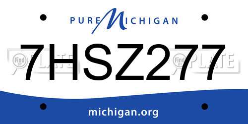 7HSZ277 Michigan License Plate