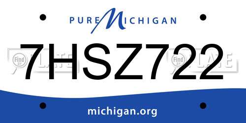 7HSZ722 Michigan License Plate