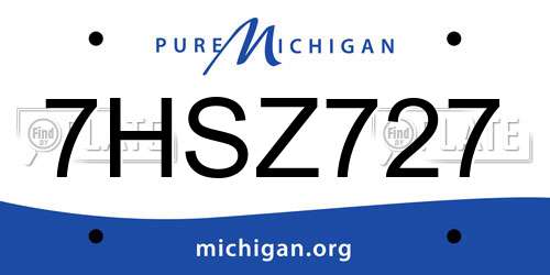 7HSZ727 Michigan License Plate