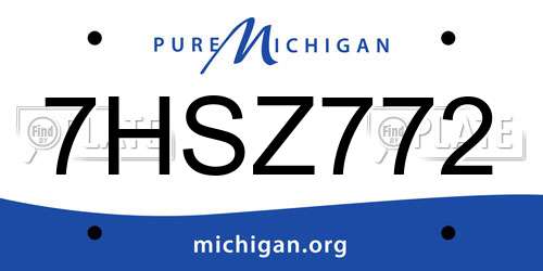 7HSZ772 Michigan License Plate