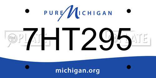 7HT295 Michigan License Plate