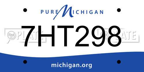 7HT298 Michigan License Plate