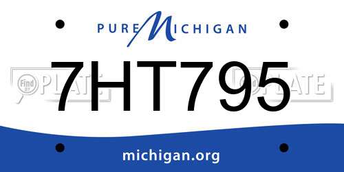 7HT795 Michigan License Plate