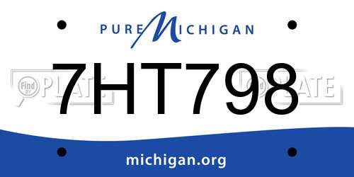 7HT798 Michigan License Plate