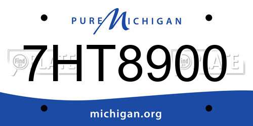 7HT8900 Michigan License Plate