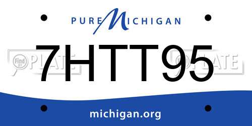 7HTT95 Michigan License Plate