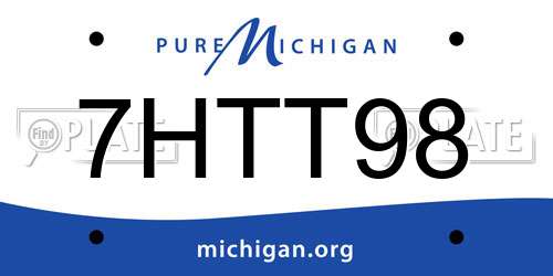 7HTT98 Michigan License Plate