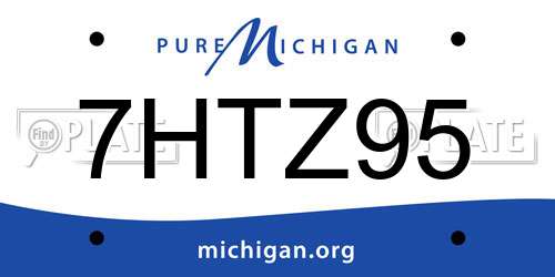 7HTZ95 Michigan License Plate