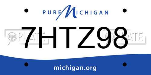 7HTZ98 Michigan License Plate