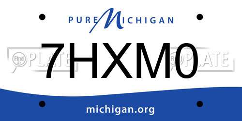 7HXM0 Michigan License Plate