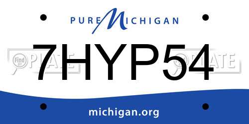 7HYP54 Michigan License Plate