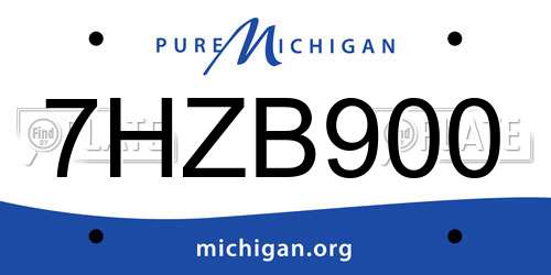 7HZB900 Michigan License Plate