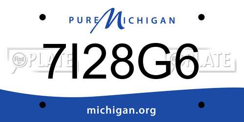 7I28G6 Michigan License Plate