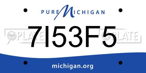 7I53F5 Michigan License Plate