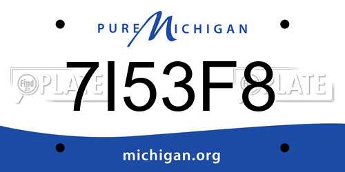 7I53F8 Michigan License Plate