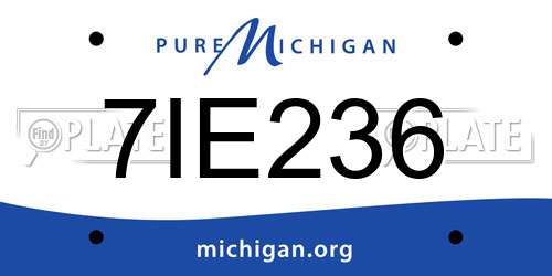 7IE236 Michigan License Plate