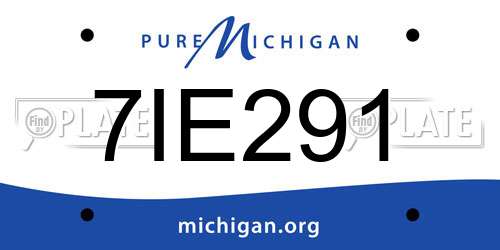 7IE291 Michigan License Plate