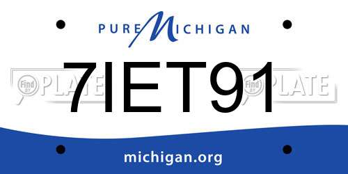 7IET91 Michigan License Plate