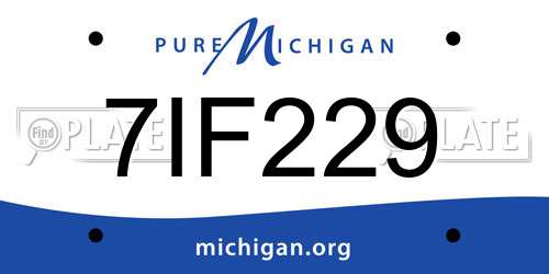 7IF229 Michigan License Plate