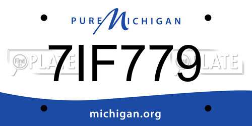 7IF779 Michigan License Plate