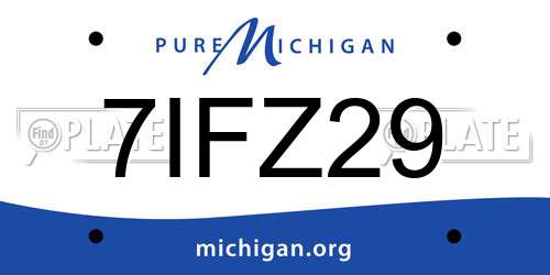 7IFZ29 Michigan License Plate