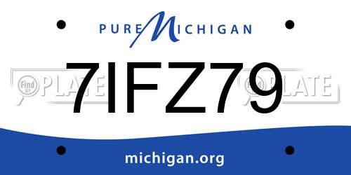 7IFZ79 Michigan License Plate