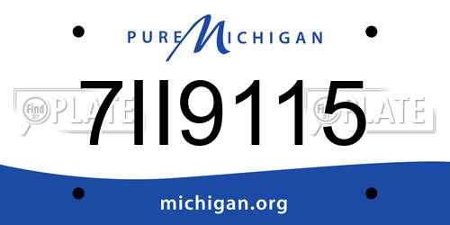 7II9115 Michigan License Plate
