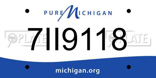 7II9118 Michigan License Plate