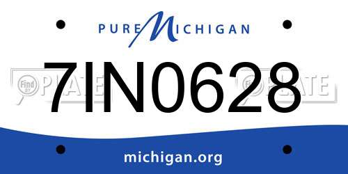 7IN0628 Michigan License Plate