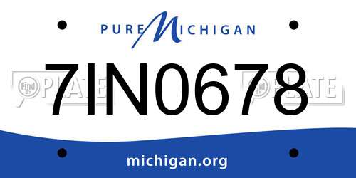 7IN0678 Michigan License Plate