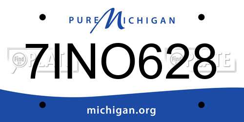 7INO628 Michigan License Plate
