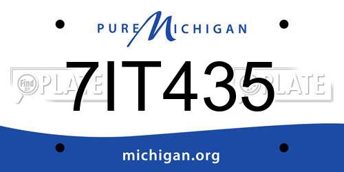 7IT435 Michigan License Plate