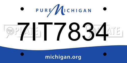 7IT7834 Michigan License Plate