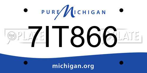 7IT866 Michigan License Plate