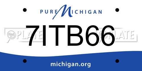 7ITB66 Michigan License Plate
