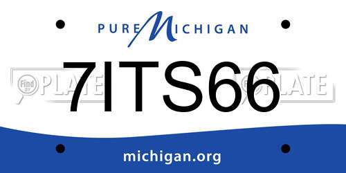 7ITS66 Michigan License Plate
