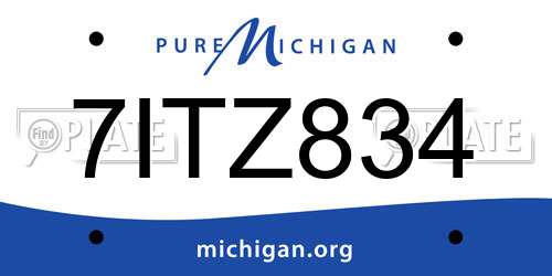 7ITZ834 Michigan License Plate