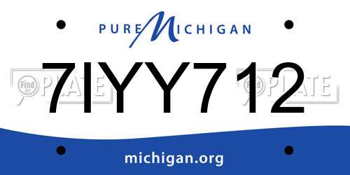 7IYY712 Michigan License Plate