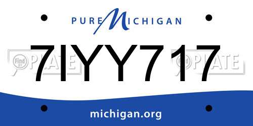 7IYY717 Michigan License Plate