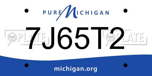 7J65T2 Michigan License Plate