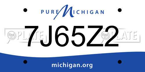 7J65Z2 Michigan License Plate