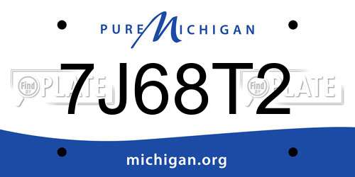 7J68T2 Michigan License Plate