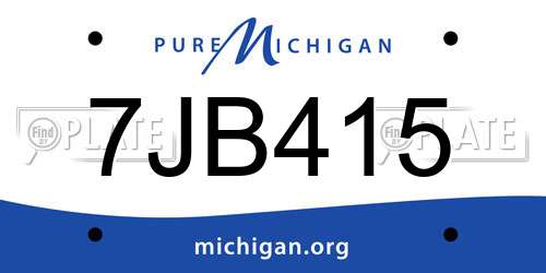 7JB415 Michigan License Plate