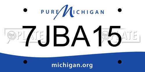 7JBA15 Michigan License Plate