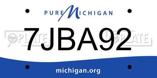 7JBA92 Michigan License Plate